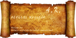 Alföldi Kristóf névjegykártya