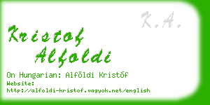 kristof alfoldi business card